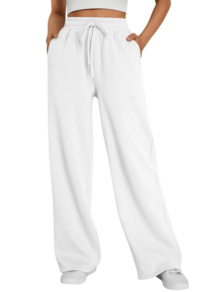 Terraviver - Pantalones de Chándal de Pernera Ancha para Mujer con Cordón y Bolsillos