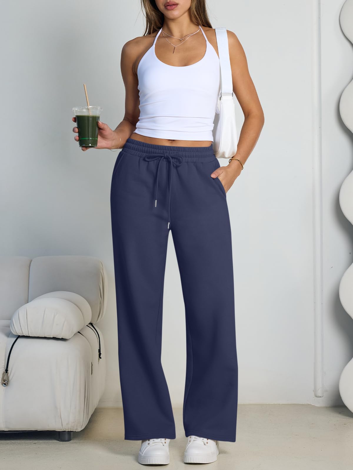 Pantalones de Chándal Terraviver para Mujer: Pernera Ancha y Cintura con Cordón