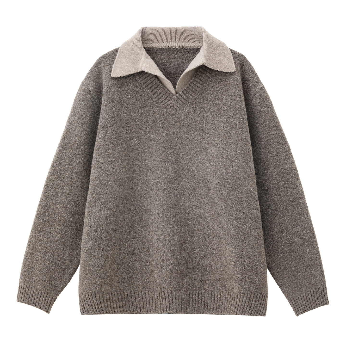 Suéter de Punto Terraviver para Hombre: Cuello Polo y Estilo Casual Vintage