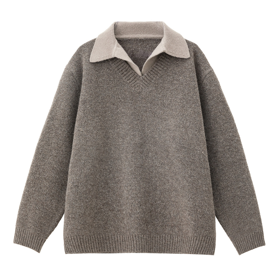 Suéter de Punto Terraviver para Hombre: Cuello Polo y Estilo Casual Vintage
