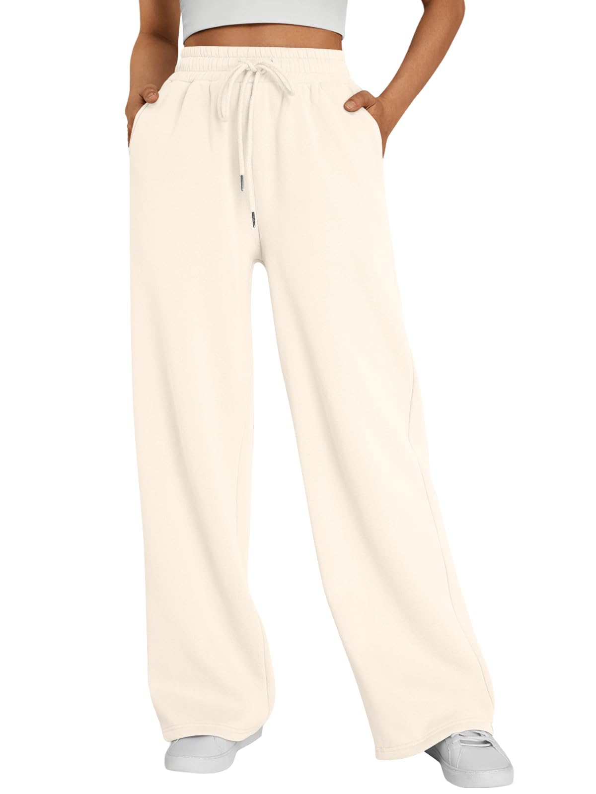 Terraviver - Pantalones de Chándal de Pernera Ancha para Mujer con Cordón y Bolsillos